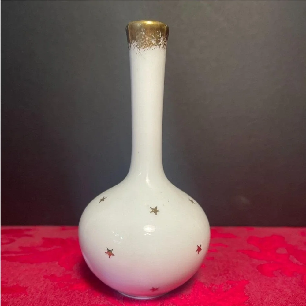 Vintage Order of Eastern Star Porcelain Bud Vase Hand Painted Japan 6in